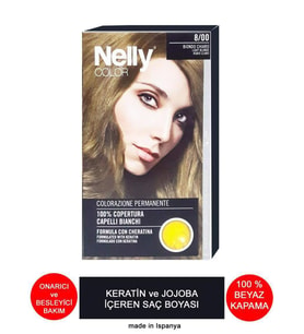 Nelly Jojoba ve Keratinli Saç Boyası 8.00 Açık Kumral