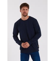 Erkek Lacivert Bisiklet Yaka Basic Pamuklu Sweatshirt 9Y-5200177-004-1