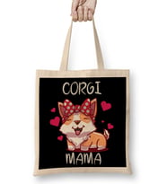 Corgi Mama Bez Çanta Uzun Saplı