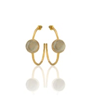 Kadir Jewellery 22 Ayar Altın Kaplama Kadın Taşlı Küpe -El İşçiliği Ve Hipoalerjenik Küpe
