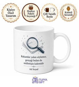 Banka Müfettişine Teftiş Kurulu Evrak İnceleme Titiz Denetim Kupa Hediye Bardak