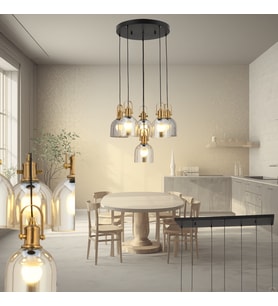 Lampaluce Zaira Modern Tasarım Salon Aydınlatması Sarkıt Avizesi 6'lı
