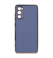 Galaxy A03S Kılıf Zore Bark Kenarları Altın Renk Kılıf (Açık Mavi)