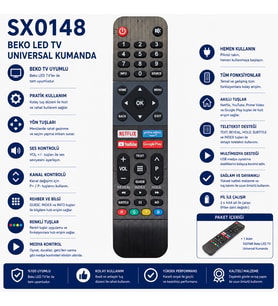 Beko SX0148 Universal Smart TV Kumandası