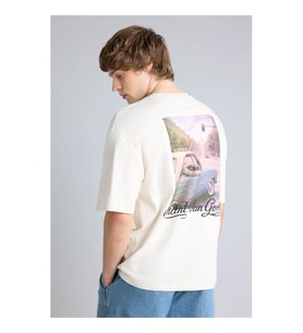 Defacto 26Y801003304 Ekru Erkek T-Shirt H2473AX/ER218