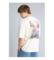 Defacto 26Y801003304 Ekru Erkek T-Shirt H2473AX/ER218