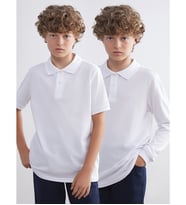 LCW Kids Beyaz Polo Yaka Basic Erkek Çocuk Tişört 2'li