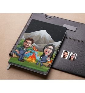 Bk Gift Kişiye Özel Sevgililer Karikatürlü Beyaz Defter-95 , Arkadaşa Hediye , Sevgiliye Hediye