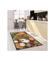 Rovigo Home Dijital Baskı Yıkanabilir Kaymaz Taban Mutfak Halısı RVG2103-SD261 (Kahverengi)