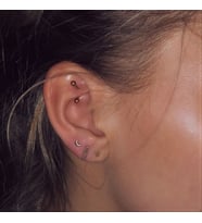8 mm Cerrahi Çelik Gold Renkli İki Ucu Top Piercing Tragus Helix Conch Lob Daith (Çok Renkli)