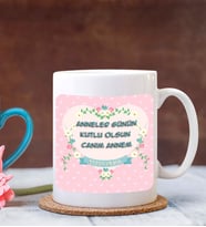 Kişiye Özel Anneler Günün Kutlu Olsun 10 Temalı Beyaz Kupa Bardak