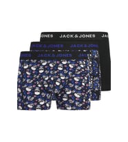 Jack & Jones JACFLOWER Skull Pamuklu Erkek Boxer 3’lü Paket (Siyah)