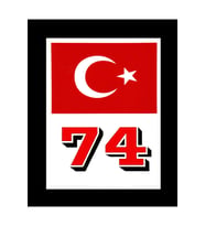 Türkiye Bayraklı Bartın 74 Plaka Kodu Ön Cam Sticker