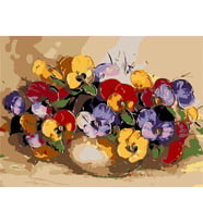Menekşeler Sayılarla Boyama Seti 50x65 cm (Tuvale Gerili)