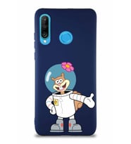 Huawei P30 Lite Soft Premier Kapak Sandy Tasarımlı Silikon Kılıf - Lacivert (Şeffaf)