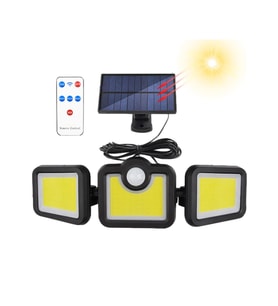 Greentech Güneş Enerjili Hareket Sensörlü, 3 Taraflı 171 Cob Led Aydınlatma / GT-SL15