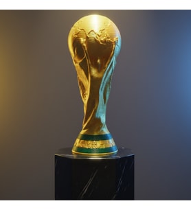 Riva Self World Cup Dünya Kupası Dekoratif Masaüstü Aksesuarı - Koleksiyonluk Sporcu Hediyesi (Sarı Altın)
