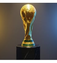 Riva Self World Cup Dünya Kupası Dekoratif Masaüstü Aksesuarı - Koleksiyonluk Sporcu Hediyesi (Sarı Altın)