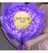 MOR KELEBEKLİ AYNALI  BUKET (Mor-Lila-Sim)