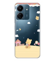 Xiaomi Redmi 13C Uyumlu Winnie The Pooh Tasarımlı Şeffaf Telefon Kılıfı