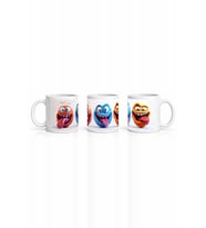 Seramik Kupa Komik Dil Çıkaran Karakterler Baskılı 300 ml Hediyelik Ofis Kahve Çay Özel Tasarım