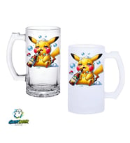 Pikachu Kulplu Bira Bardağı Buzlu veya Şeffaf Seçenekli 0336
