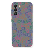 Samsung Galaxy S21 FE Uyumlu Lansman Kılıf Hello Kitty Tasarımlı İçi Kadife Kapak-Gri (Şeffaf)