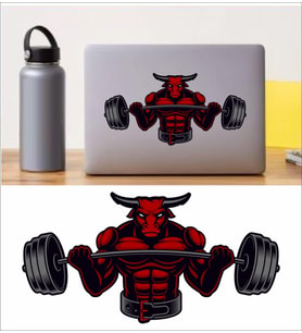 Sticker Usta Redbull Kızgın Boğa Sticker 02048 Renkli 12x6 Cm