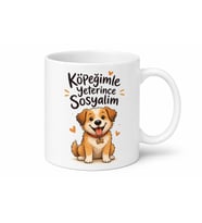 Köpeğimle Yeterince Sosyalim Yazılı Komik Kupa Bardak Hediye