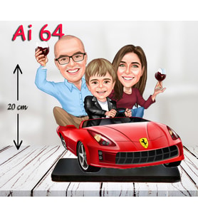 KİŞİYE ÖZEL KARİKATÜR BİBLO AİLE