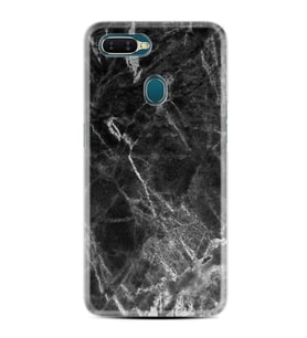Oppo A5S A15 A16 A54 A55 A73 A74 Kılıf Desemli Silikon Kara Mermer 1375