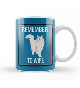 REMEMBER TO WIPE CAT Kupa Bardak Porselen