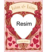 Retro Vintage 5 mm Ahşap Üzerine 14 Şubat Sevgililer Günü Temalı Poster Tablo 20X30 cm (Pembe)