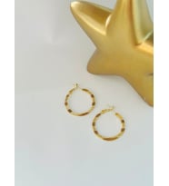 Vintage Detay Halka Küpe (Çelik)