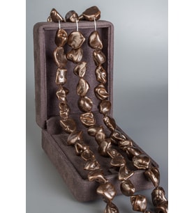 İnci Doğal Taş Bronz Amorf Kesim 14x18mm Dizi [AB+]