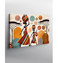 Kanvas Tablo Retro Afrikalı Kadın Tasarımı