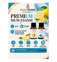Premium Mum Esansı 5 cc 2'li Set - Limon, Okyanus - Soya Wax, Parafin, Jel Wax ve Bal Mumu Uyumlu BKFAB2LMOK5