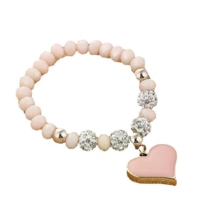 Omark Cotton Pink Heart Bileklik