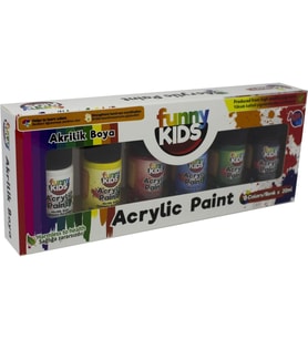 Funny Kids Akrilik Boya Seti 20 ML 6 Lı Set (Karışık)