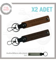 Araç Sahiplerine Özel, İsim Ve Plaka Yazılı Kişisel Anahtarlık x2' li Set, Kahve-K Kahve-Gr