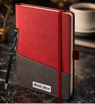 BK Gift Kişiye Özel Kırmızı Termo Deri Defter ve Touchpen Kalem Seti -18,  Kurumsal ve Özel Hediye, Yeni İş Hediyesi