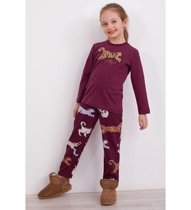 Arnetta 2169 Grateful Mor Kız Çocuk Uzun Kol Pijama Takım