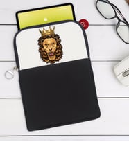 BK Gift Aslan Tasarımlı Taşınabilir Koruyucu Tablet Kılıfı & Organizer Çanta - Siyah-1