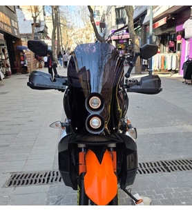 MOTOCAM KTM 950-990 Adventure KİT RALLY Ön Cam 2006-2013 Model 51cm Siyah Renkli 4mm