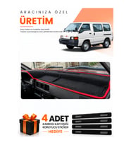 MITSUBISHI L300 (1986-1999) Uyumlu Torpido Koruma Örtüsü Oto Kılıfı - Siyah Kırmızı