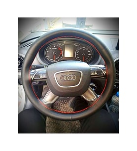 DİKİŞLİ DİREKSİYON KILIFI DAMARLI DERİ KIRMIZI DİKİŞLİ AUDİ A4 İÇİN HIZLI KARGO