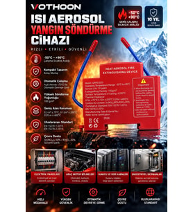Otomatik Pano Yangın Söndürücü 20 Gr Aerosol Isı Sensörlü Elektrik Panosu Koruma Cihazı