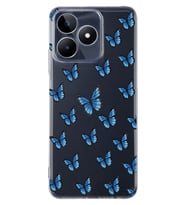 Realme C53 Uyumlu Kelebek Desenli Şeffaf Telefon Kılıfı
