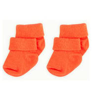 Novibaby 2'li Bambu Bebek Çorap I Orange I 0-6 ay I Turuncu Yenidoğan Bebek Çorabı (Karışık)