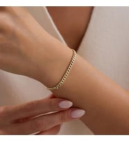 14 Ayar Gurmet Altın Bileklik 3 mm 1,40 Gram 19 cm